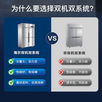 海尔（Haier）SL-965D4 965升 冷冻冷藏全铜全钢四门立式大容量四门全冷冻单温商用厨房冰箱 /家用电器 /大 家 电 /冷柜 商品图3