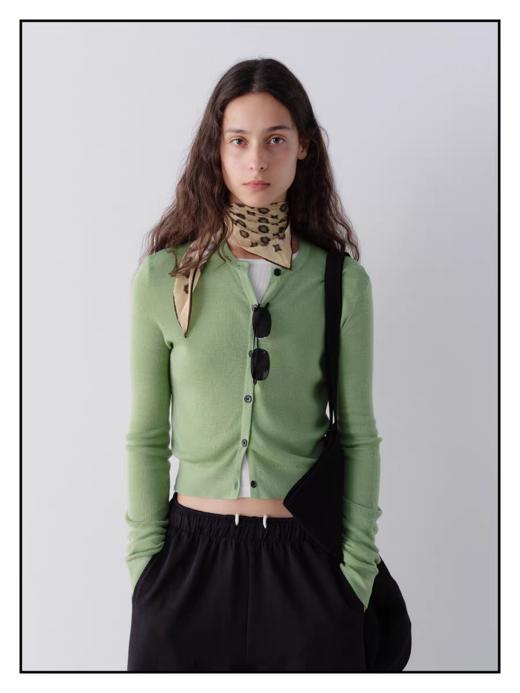 shyshystill/shy202507004/三色短巧修身羊毛羊绒可单穿开衫 商品图3