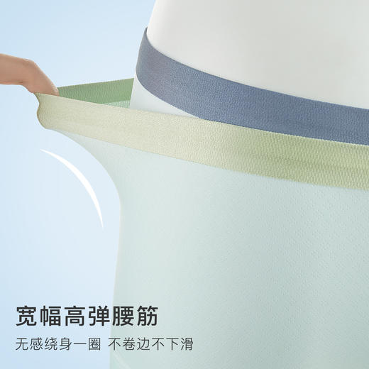 【4条装】薄款青少年发育期平角内裤男无痕冰丝网孔清凉透气内裤T-9909纯色网孔内裤 商品图5