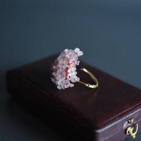 北京仓｜Monshiro-ajisai-粉色 绣球 戒指［日本设计师］