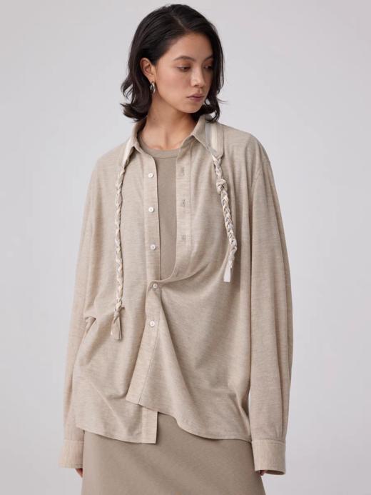 Simple Project/Y2576/编绳领垂坠针织衬衫 商品图0