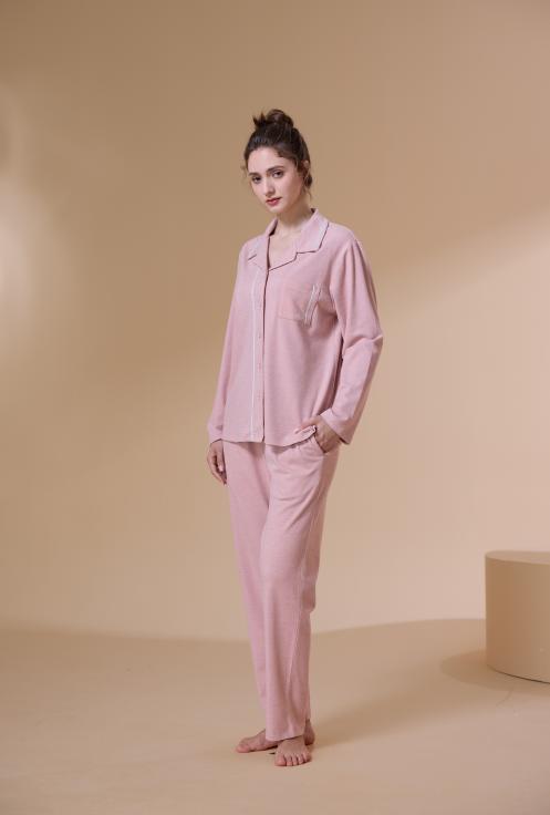 【第二件 0 元｜ 满2件 5 折】【秀黛】女翻领长袖套装女士睡衣家居服S3551020T【门店同款】 商品图6