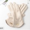 手套女冬季ins新款可爱仿鹿皮露指头触摸屏开车防风防寒细绒保暖 商品缩略图4