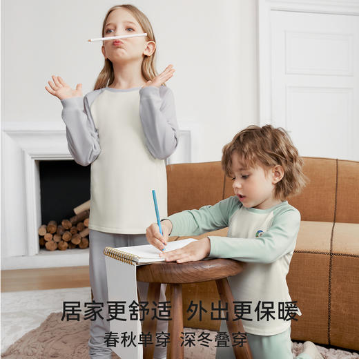 【宝宝服饰】嫚熙儿童家居服套装羊毛发热绒秋冬保暖宝宝睡衣套装 商品图4