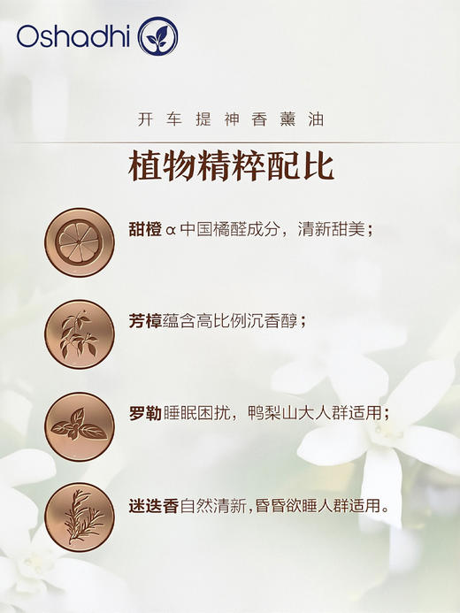 oshadhi德国O家开车提神香薰油香氛精油植物精油10ml 商品图2