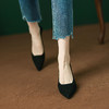 【预售5天】柔软气质款猫跟高跟鞋子女新款尖头羊反真皮细跟优雅单鞋WC&M9630 商品缩略图1