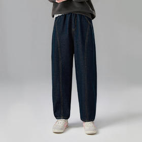 笛莎Deesha 童装女童裤子2025冬新款女童时尚牛仔厚绒萝卜裤