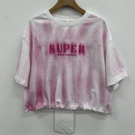 N胸前字母刷漆工艺短袖T恤（白）夏季151080110321 商品图0