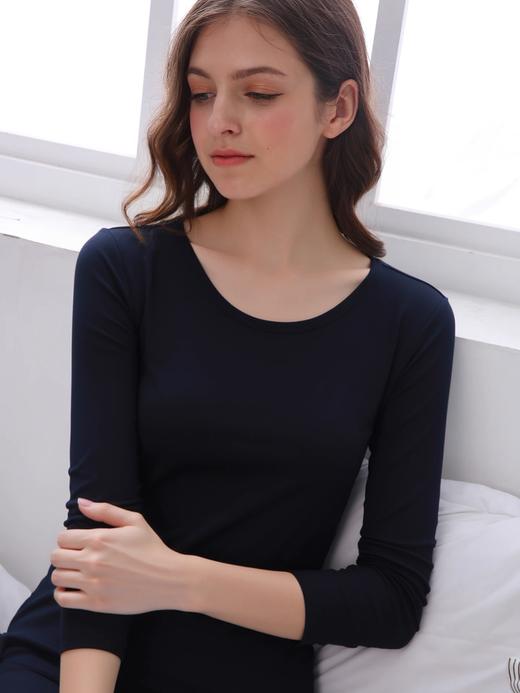 SCHIESSER德国舒雅女士零碳莫代尔内里轻磨毛圆领单件打底衫 最大尺码XXL 30/25917Q 商品图0