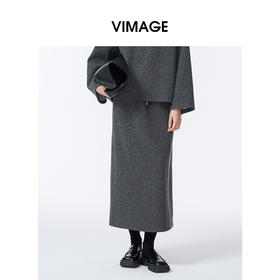 VIMAGE纬漫纪灰色运动休闲套裙半身裙V2406111