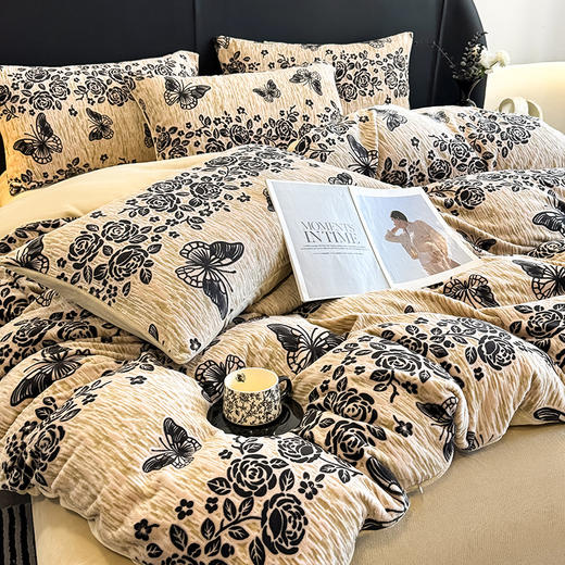 自然醒美拉德风格雕花牛奶绒四件套QJ 商品图6