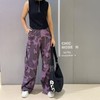 NC抽绳腰迷彩多袋工装阔腿裤50428（紫）夏季252160180321 商品缩略图0