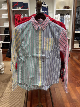 Polo Ralph Lauren 大童刺绣马标多色条纹扣领长袖衬衫