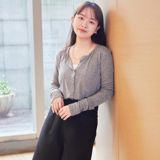 Aimi天丝羊毛打底衫|软糯亲肤巨舒适，三角领显瘦显气质 商品图0