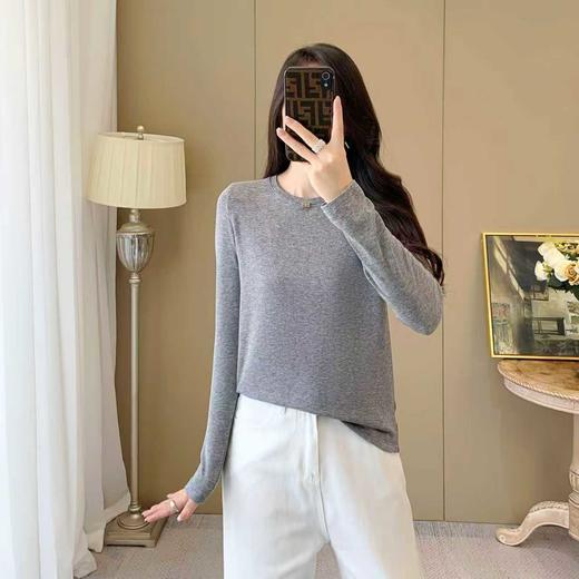 女士羊毛莱赛尔圆领百搭上衣打底衫【FF25810】 商品图3
