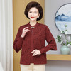 W050-3113真两件套-90-168妈妈春秋装格子毛衣外套薄款针织开衫中老年人女大码打底衫两件套 商品缩略图1