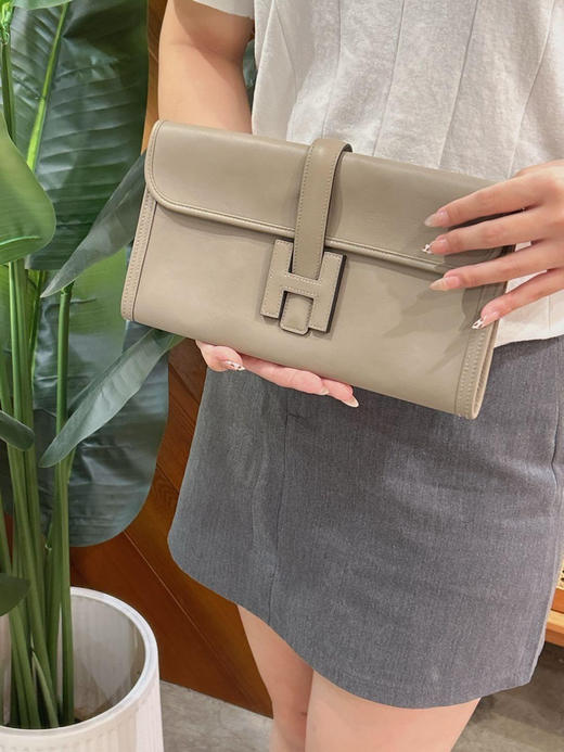 爱马仕 JIGE Swift皮 29 银河灰 H扣 手拿包 商品图2