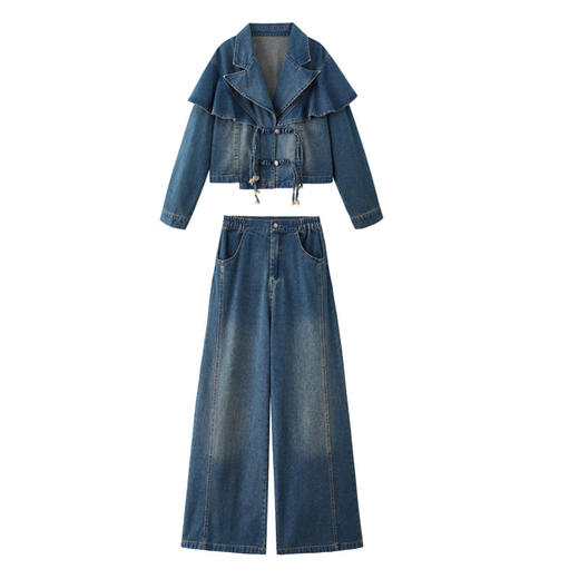 HR XPH5897韩版拼接钉珠设计感小香风套装 商品图4