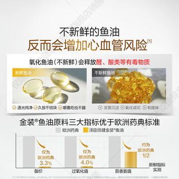 汤臣倍健金装鱼油软胶囊60粒 96%高纯度深海omega3鱼油+epa+dha成人 商品图1