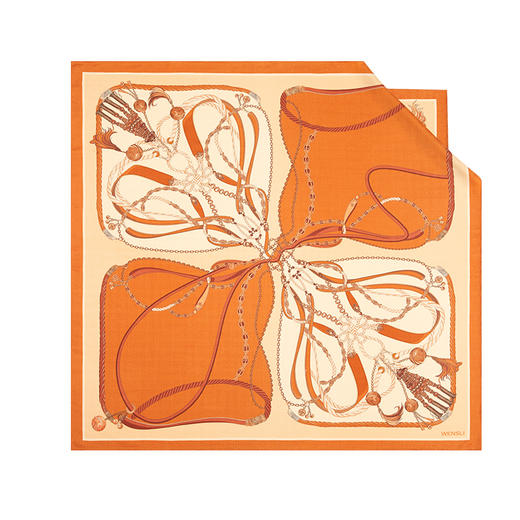 万事利“百福结”128厘米双面印花丝羊毛围巾 商品图3