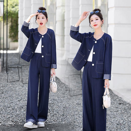 HR MYH8807韩版时尚休闲气质小香风套装 商品图2