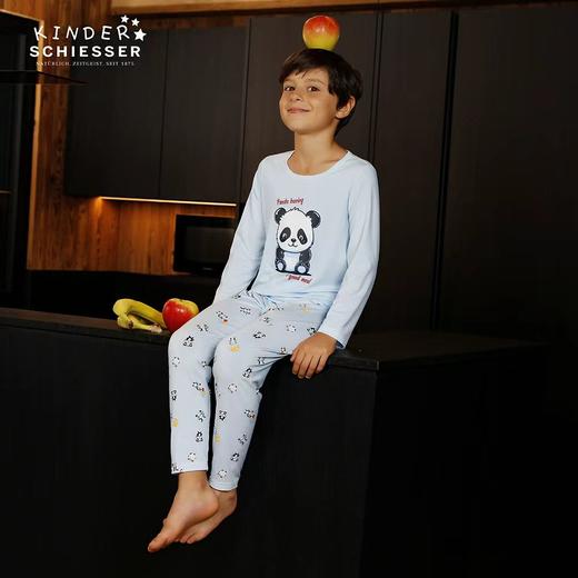 【熊猫乐园莫代尔】舒雅童装男童长袖长裤家居套装熊猫乐园系列95%莫代尔5%氨纶180g  3B/25238H 商品图1