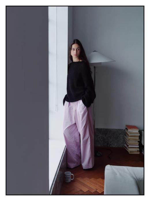 shyshystill/shy202506022/“霜粉糖果”双腰头直筒宽松休闲长裤 商品图3