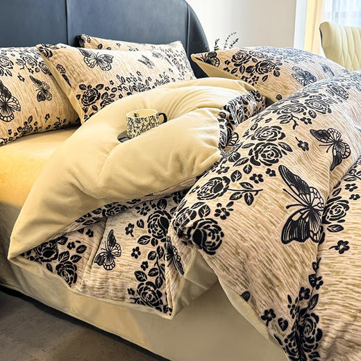 自然醒美拉德风格雕花牛奶绒四件套QJ 商品图9