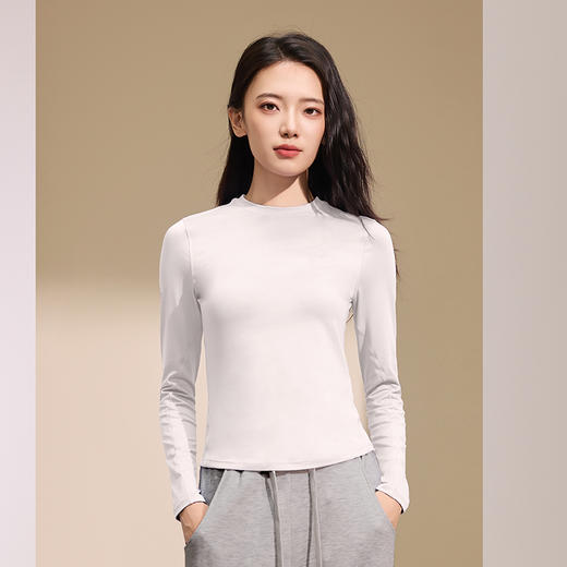 【润肤红石榴】爱帝女式超柔磨毛小圆领打底衫 商品图8