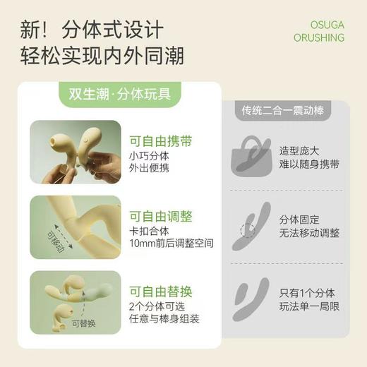 社群专享！上新 | 双生潮 玩具界全能王💪内外同驱 解锁A点 三合一 可拆合可调节 定制你的每一次体验 一机玩遍全身 商品图12