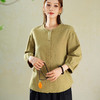 百媚生 苎麻棉女装七分袖女衬衫休闲文艺上衣宽松外搭开衫TDB-23 商品缩略图2