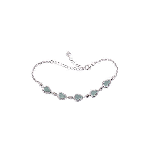 【福禄春归】S925纯银蓝水翡翠镶边葫芦手链【CW-SL11781】 商品图4