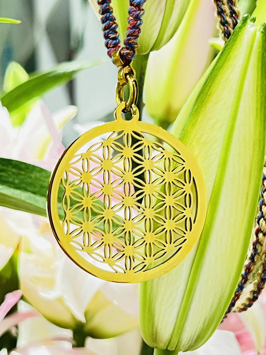 晓琳老师同款项链｜生命之花创造与吸引丰盛进入生命（配藏式手工编绳，颜色随机） 商品图0