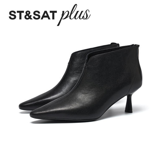 星期六优雅职场风尖头高跟短靴SSD4116568 商品图6
