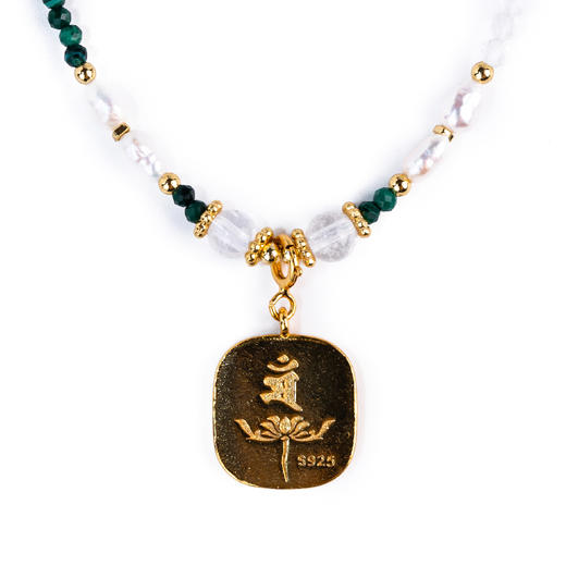 文殊孔雀石细吊坠项链 | 万物叁仟 商品图4