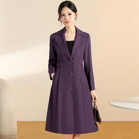 QYM MD25212-Y西装领风衣气质优雅简约休闲外套