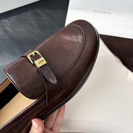 纪华菲腔调款 复古小金扣一脚蹬乐福单鞋 商品图2