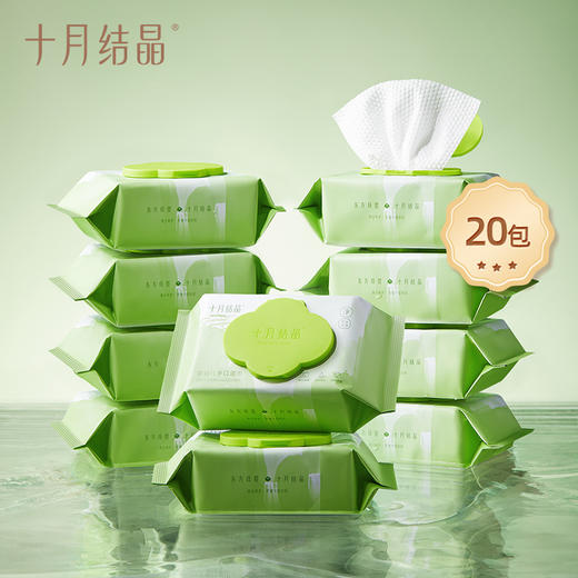 婴儿手口专用湿巾80抽*20包/柔润纸巾100抽*20包 商品图1
