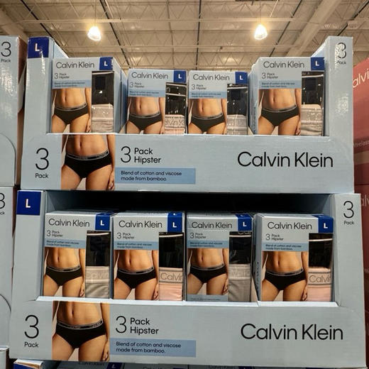 打折啦！CK女士字母边内裤！📣美国🇺🇸直邮特价188元🉐包税包邮到手了🔥一盒三条CK女士内裤套装，这个超喜欢啊，宽腰边的设计哈 商品图2