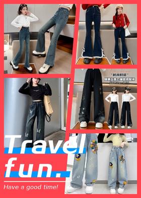 品牌直发🌟专为女宝宝打造【西蒙日记2025爆款儿童牛仔裤合集👖】蝴蝶复古做旧「穿搭神器」来咯！  