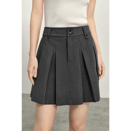 【商场同款】诗凡黎高腰A字百褶短裙2025春新款半身裙女3G3240421 商品图0