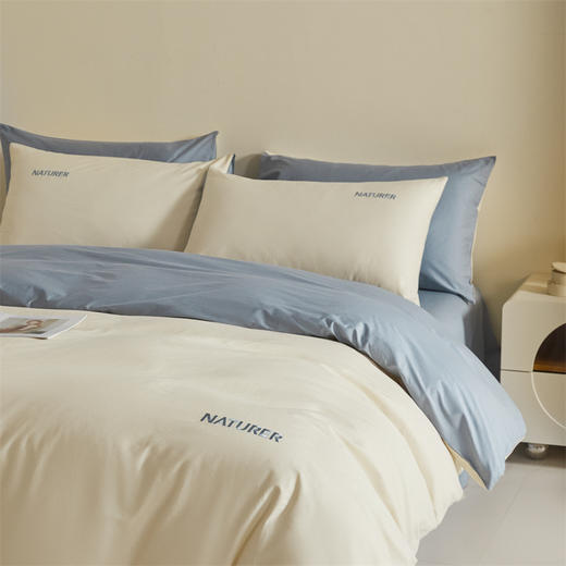 【品牌直发】加倍生活  A类全棉刺绣双拼四件套 全棉面料 8色可选yb1127003 商品图1