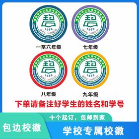 定制深圳市坪山区碧岭实验学校熨烫校徽布标姓名贴胸章缝制包邮51