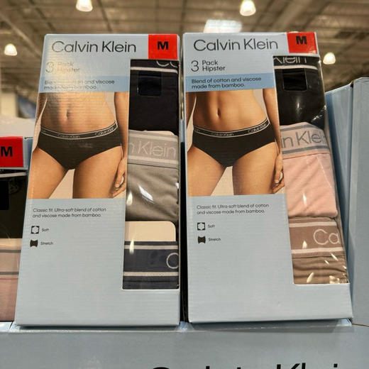 打折啦！CK女士字母边内裤！📣美国🇺🇸直邮特价188元🉐包税包邮到手了🔥一盒三条CK女士内裤套装，这个超喜欢啊，宽腰边的设计哈 商品图3