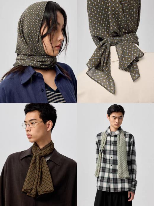 Simple Project/A25189/几何图腾数码印花丝巾 商品图0