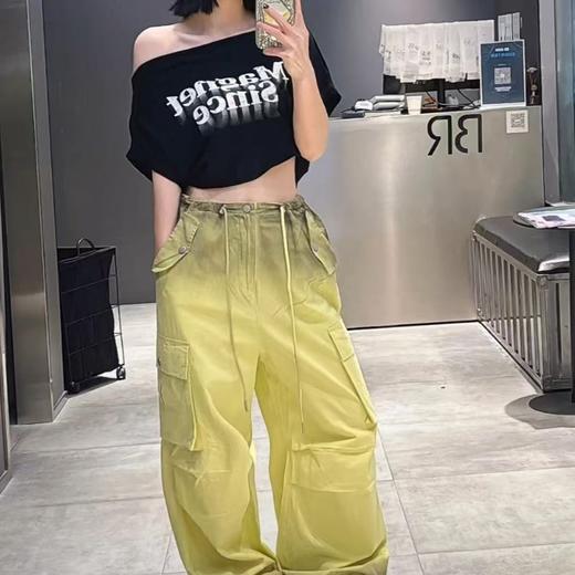 NC渐变晕染松紧抽绳工装阔腿裤50428（黄）夏季252160190321 商品图0