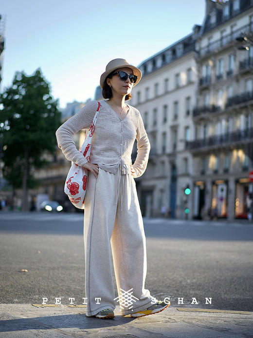 PETIT SCHAN小闪 CLO#904 Smoke-Swept City 半城烟沙 棉麻假两件针织开衫 商品图1