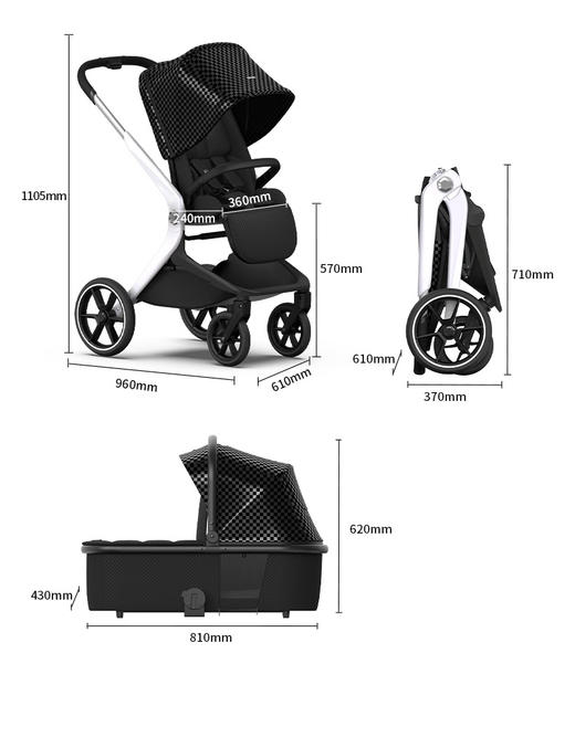 【5F】英氏 HBR虎贝尔Halo超高景观可坐躺折叠新生婴儿车避震双向宝宝手推车 商品图12