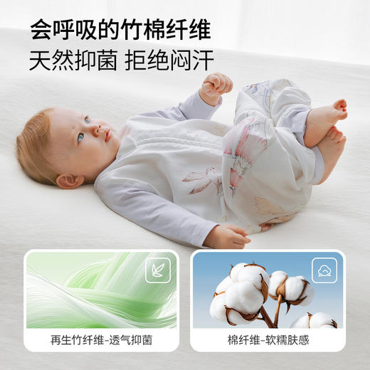 BUBBLE TREE萃棉系列-舒绒围兜款偏襟长袖连体衣BUBBLE TREE儿童防踢被子神器a类四层六层纱布睡袋宝宝大童四季通用FX 商品图1