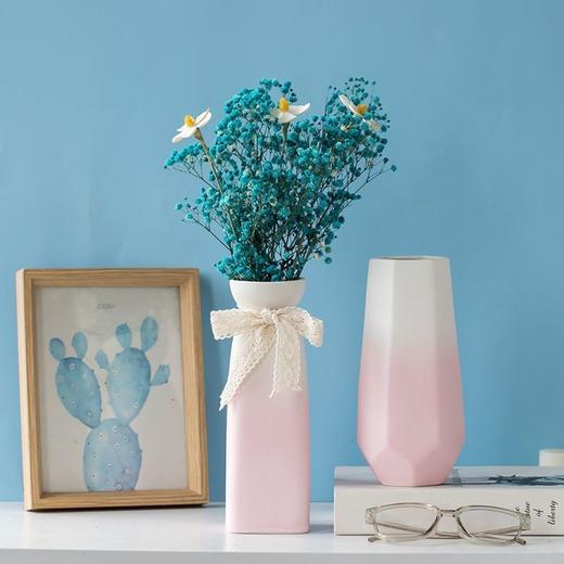 渐变粉色陶瓷花瓶干花插花简约创意水养现代北欧客厅家居装饰摆件 商品图3